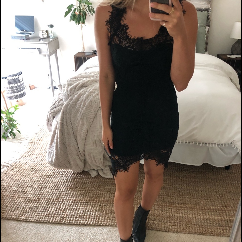 ANGL Black Lace Dress